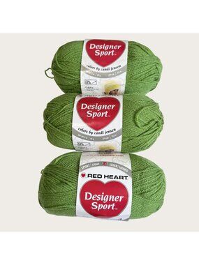 Red Heart Designer Sport Yarn Pistachio Green 3 Skeins 255m Each No Dye Lot